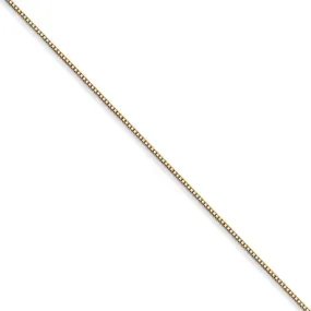 0.5mm, 14k Yellow Gold Solid Box Chain Necklace