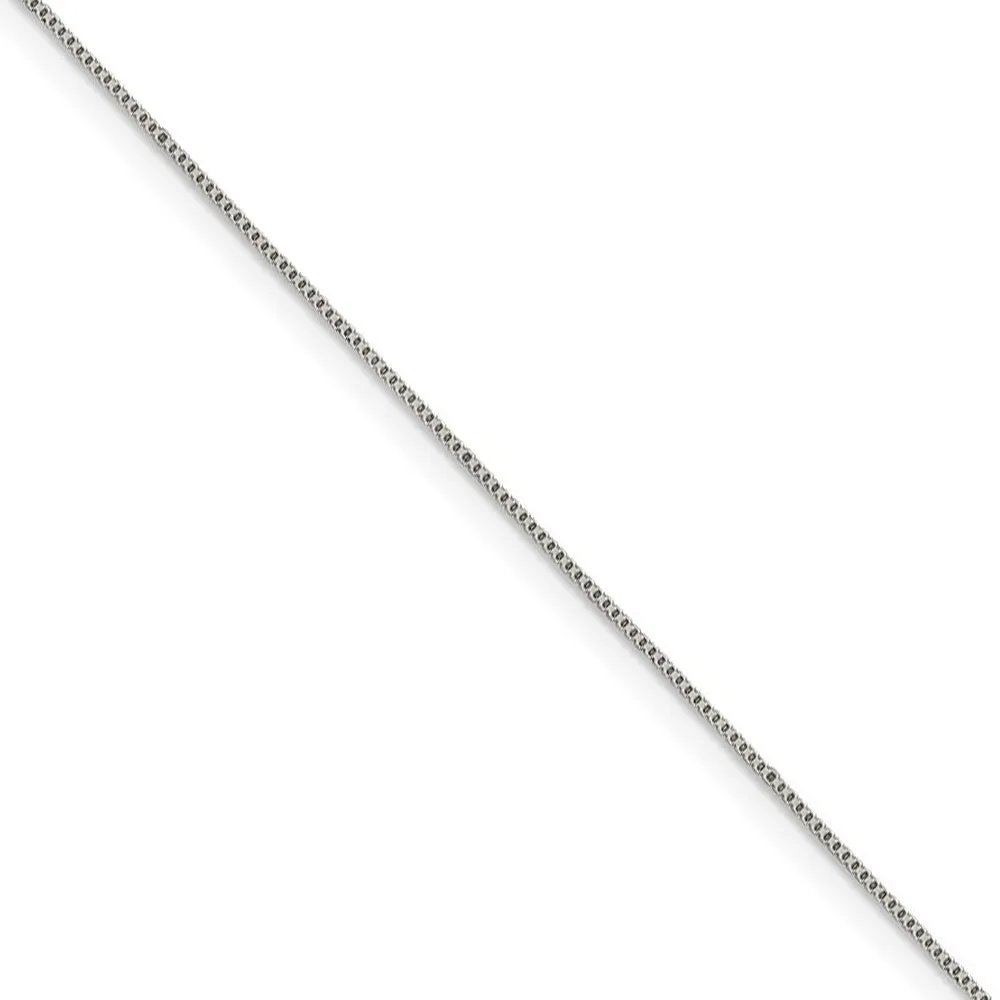 0.6mm, Sterling Silver, Solid Box Chain Necklace