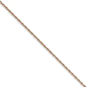 0.7mm, 14k Rose Gold, Cable Rope Chain Necklace