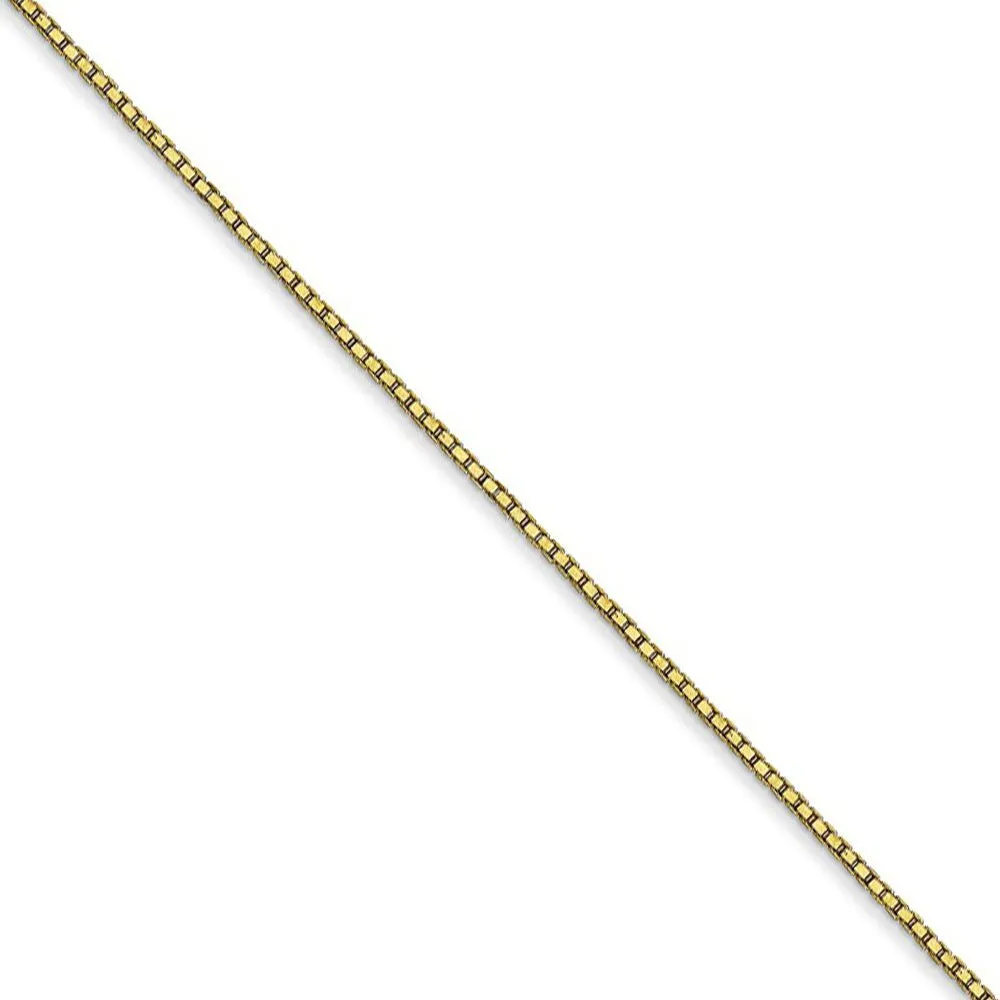 0.8mm 10k Yellow Gold Classic Box Chain Necklace