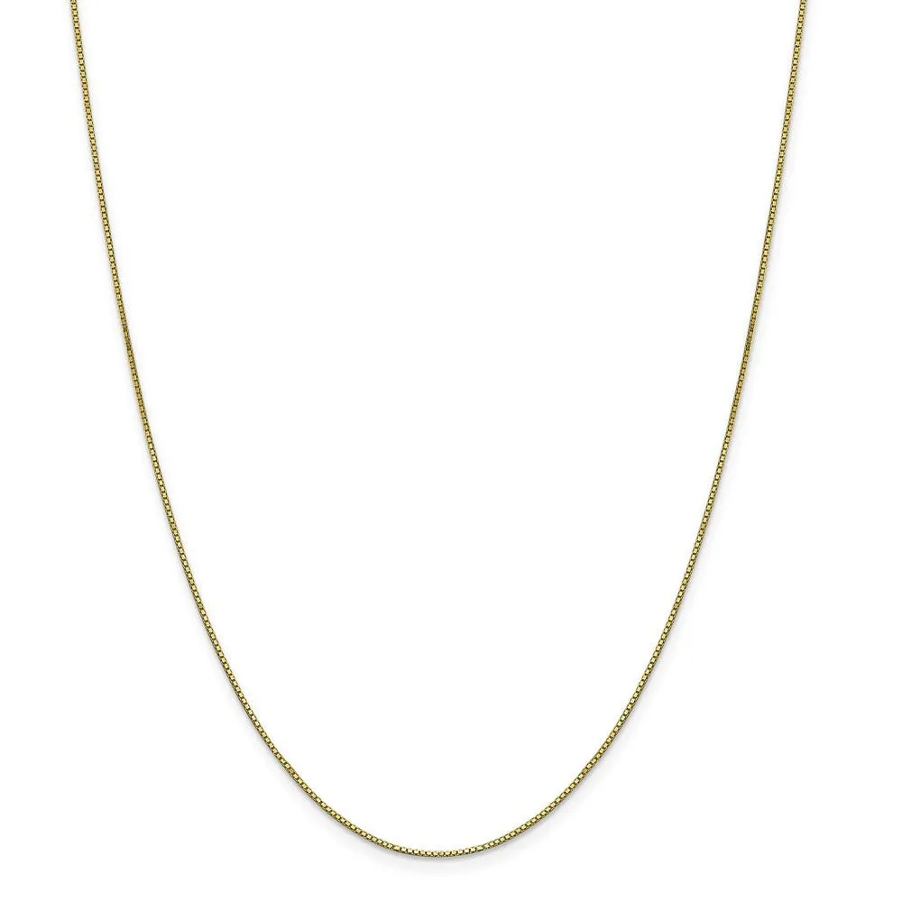 0.8mm 10k Yellow Gold Classic Box Chain Necklace