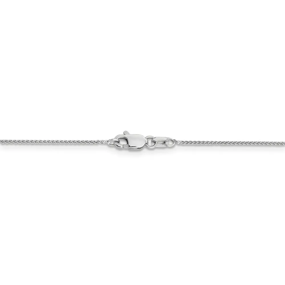 0.8mm 14k White Gold, Solid Spiga Chain Bracelet, 6 Inch