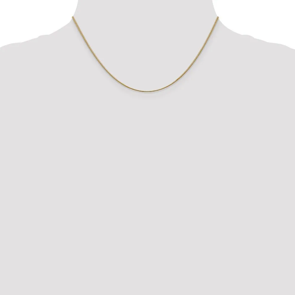 1.1mm 10k Yellow Gold Solid Round Snake Chain Necklace