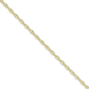 1.35mm 10k Yellow Gold Solid Cable Rope Chain Necklace