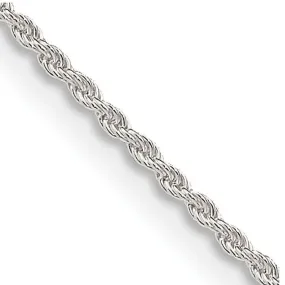 1.3mm Sterling Silver Classic Solid Rope Chain Necklace