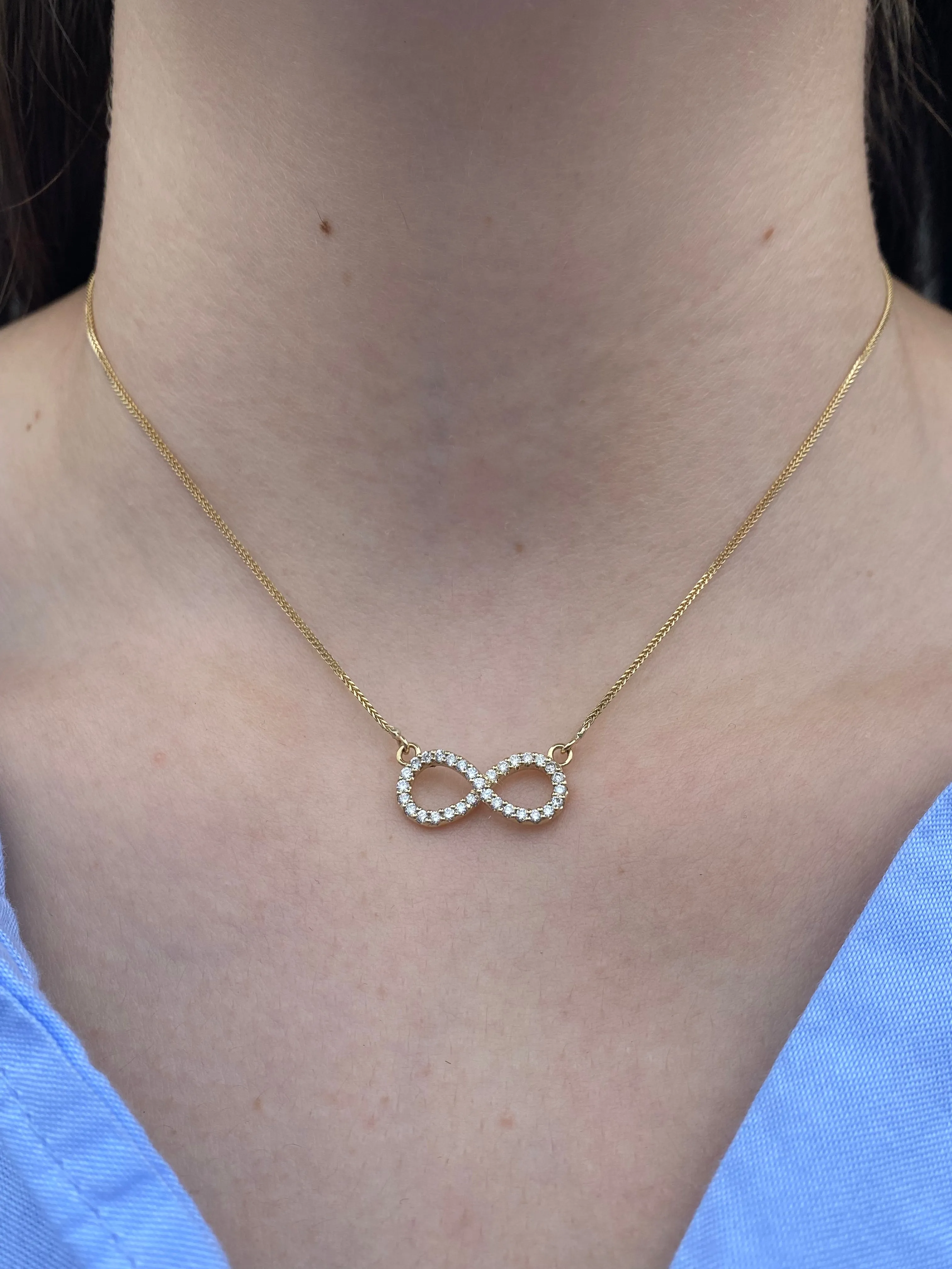 14K Gold Infinity Diamond Pendant