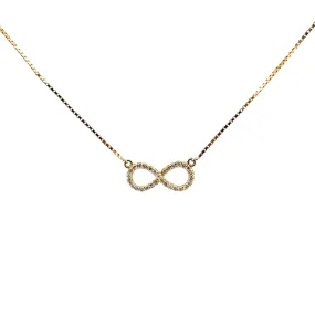 14K Gold Infinity Diamond Pendant