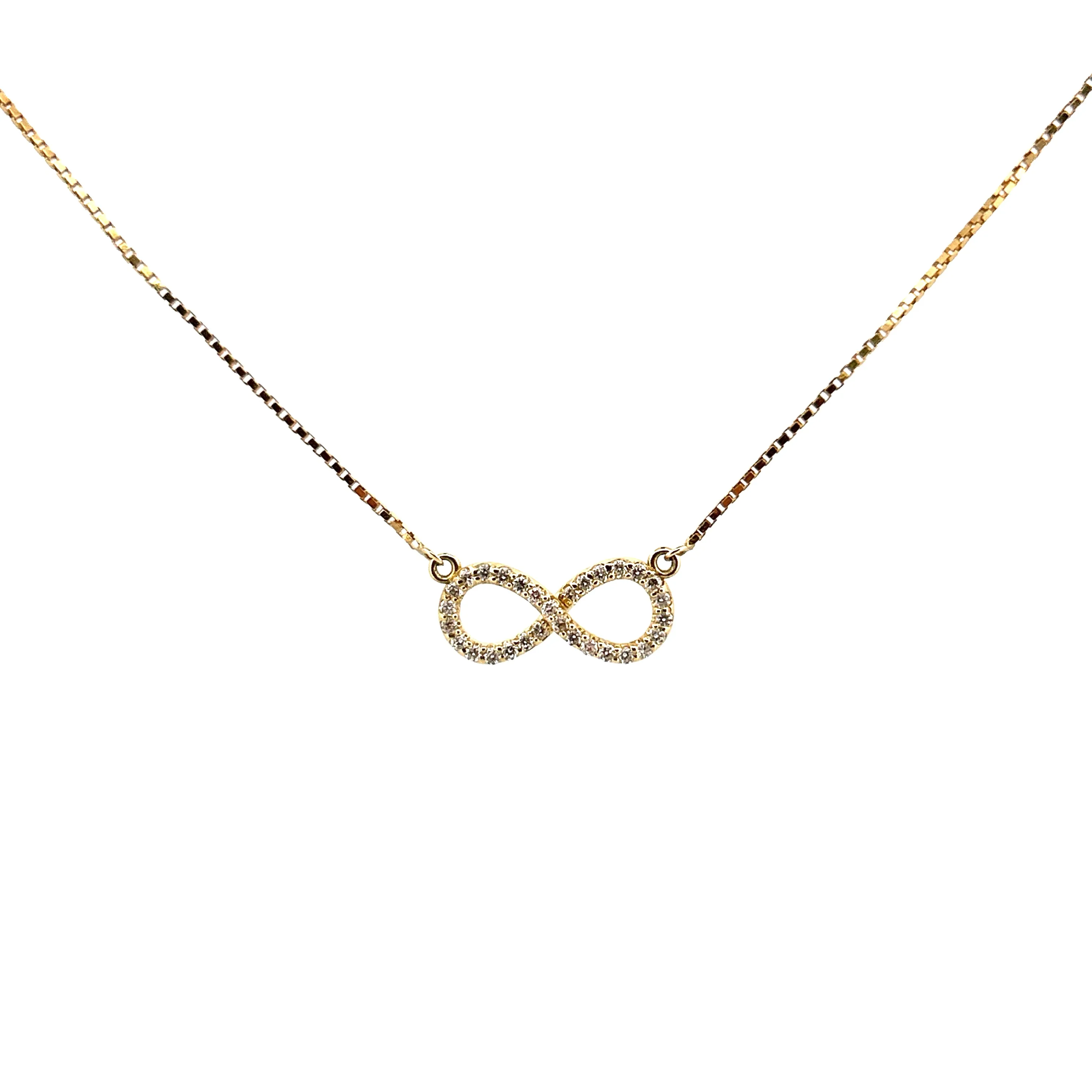 14K Gold Infinity Diamond Pendant