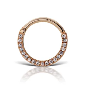 16g Diamond Horizontal Eternity Clicker by Maria Tash in Rose Gold