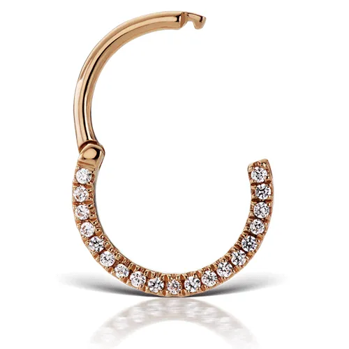 16g Diamond Horizontal Eternity Clicker by Maria Tash in Rose Gold