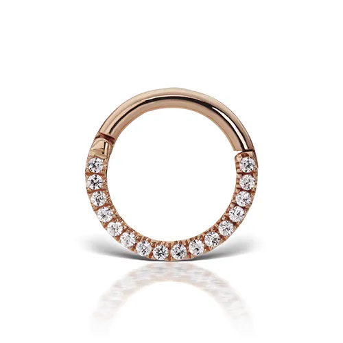 16g Diamond Horizontal Eternity Clicker by Maria Tash in Rose Gold