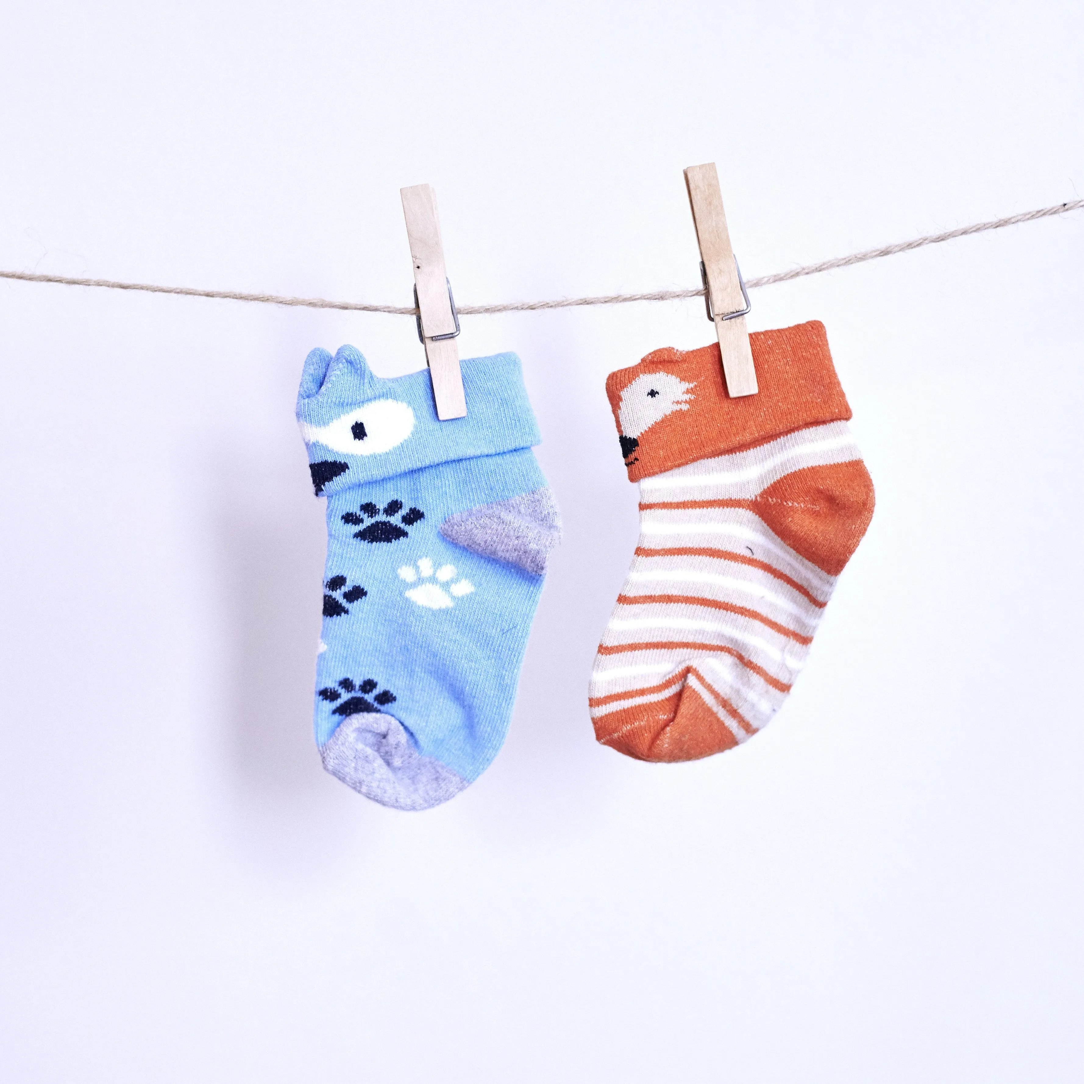 2 Pairs of 3D Animal Socks - Freda Fox & Peter Puppy