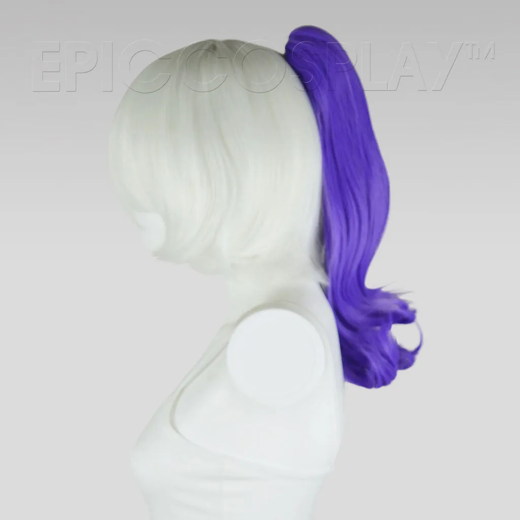 20" Classic Purple Wavy Curly Ponytail Clipon