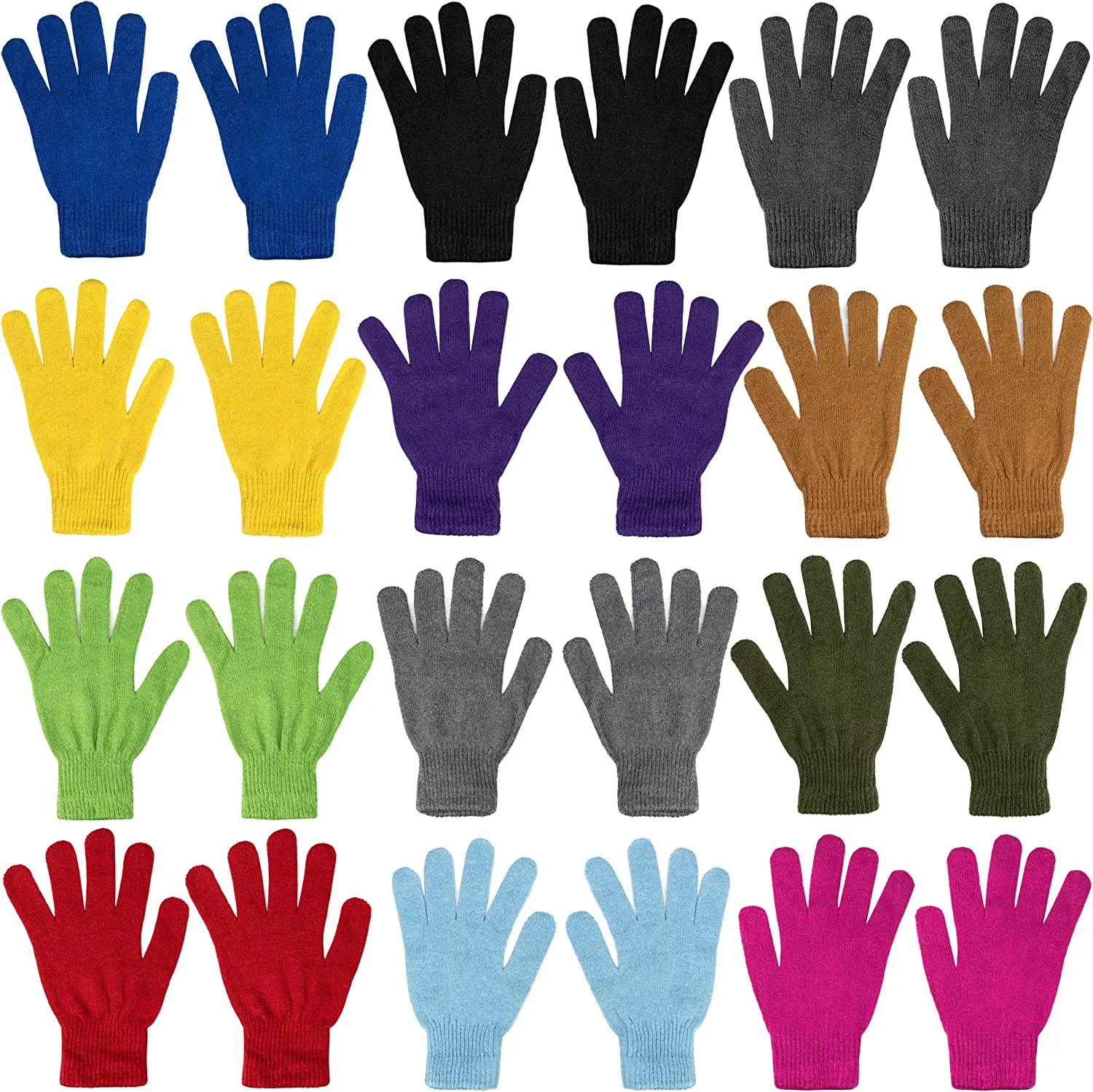 24 Set Wholesale Beanie and Glove Bundle in 12 Assorted Colors - Bulk Case of 24 Beanies, 24 Pairs of Gloves