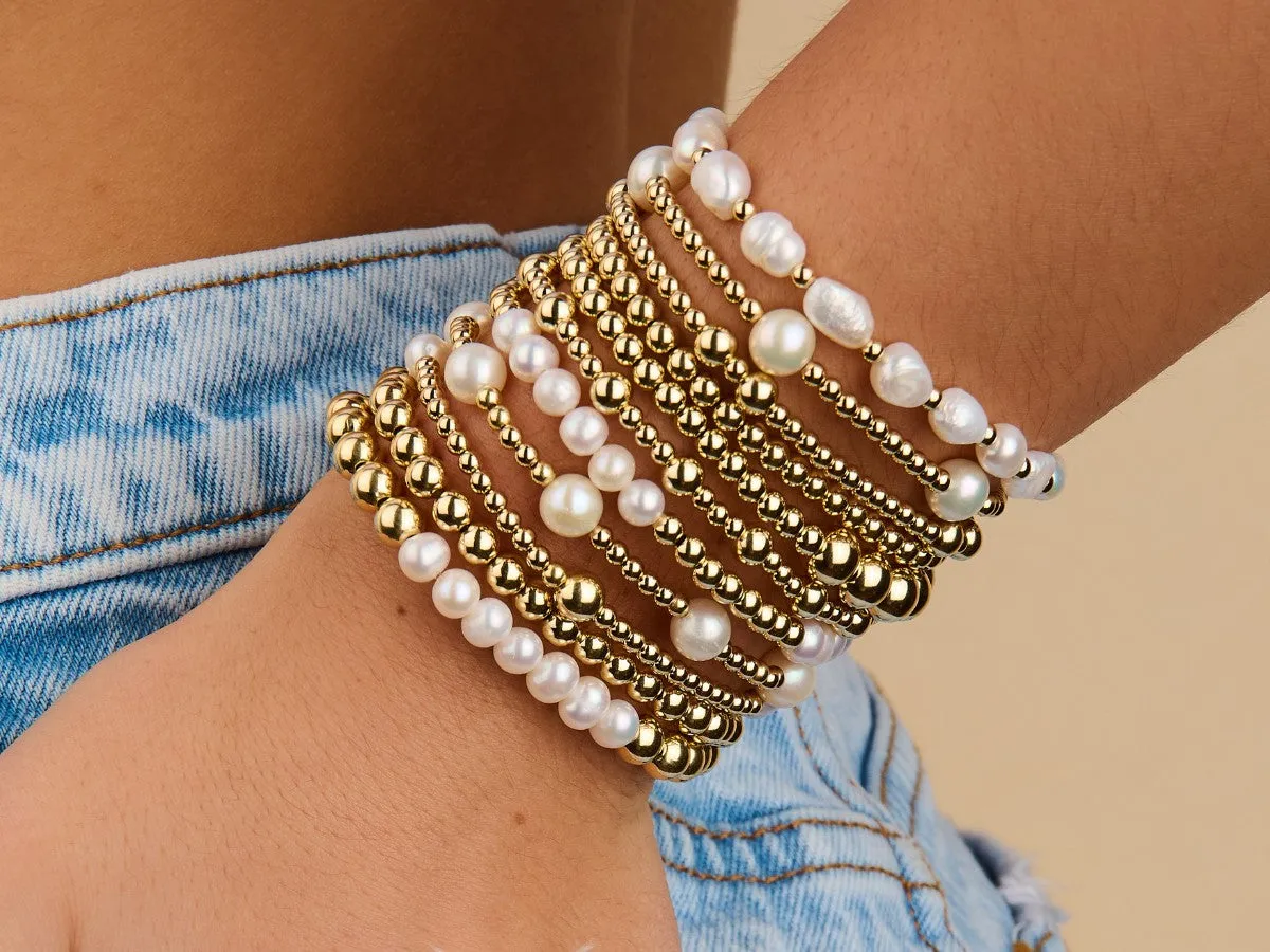 3   6mm Bead Pearl Bracelet