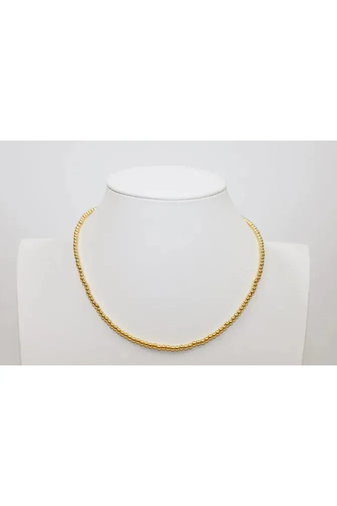 3mm Gold Filled Classic Ball Bead Choker Necklace