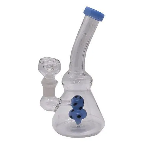 6" Bent Neck Dotted Glass Bubbler