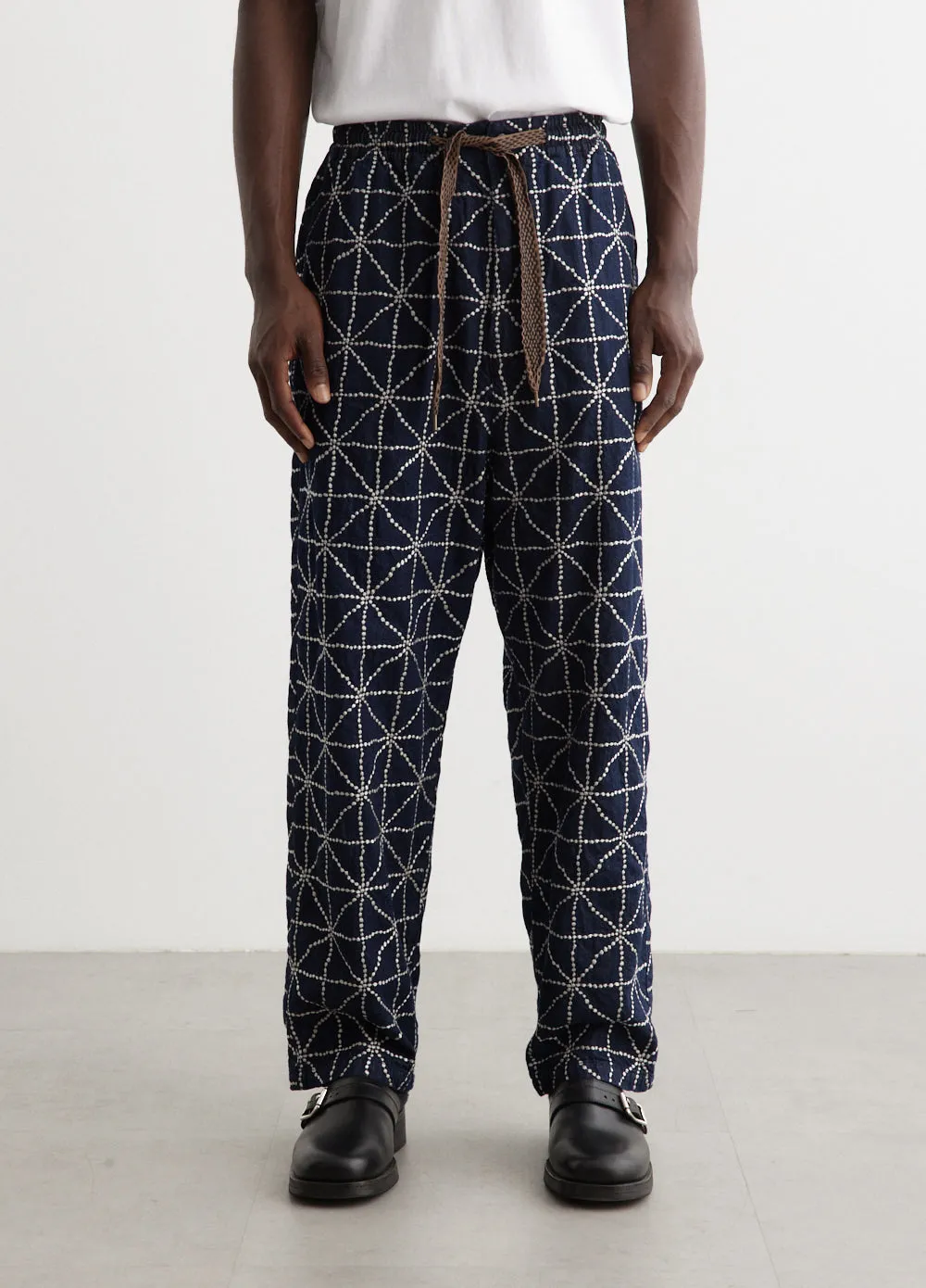 8oz Denim FOLK-DOJO Embroidery Easy Pants