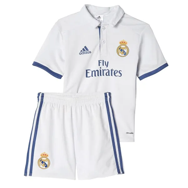 adidas Infants Real Madrid Home Mini Kit Crystal White/Raw Purple