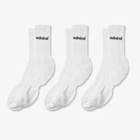 Admiral Sports Socks 3-Pack - White