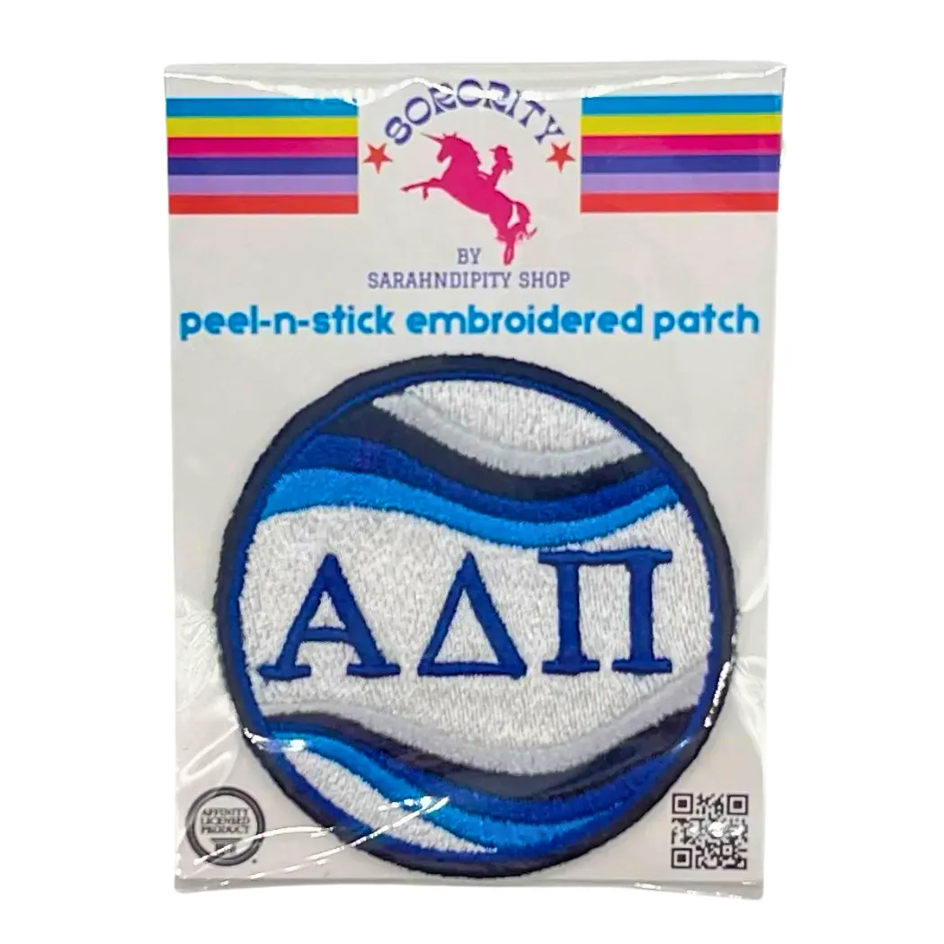 ADPi - Sorority Peel & Stick Embroidered Patch - ÊRetro Wave Design