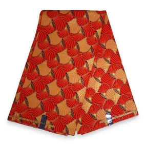 African print fabric - Exclusive Embellished Glitter effects 100% cotton - OT-3003 Gold Red