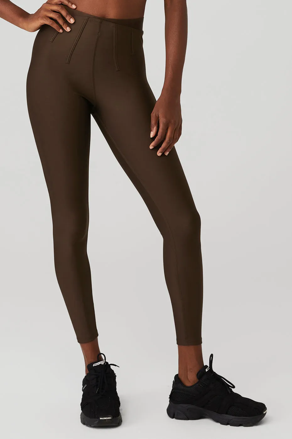 Airlift High-Waist 7/8 Corset Legging - Espresso