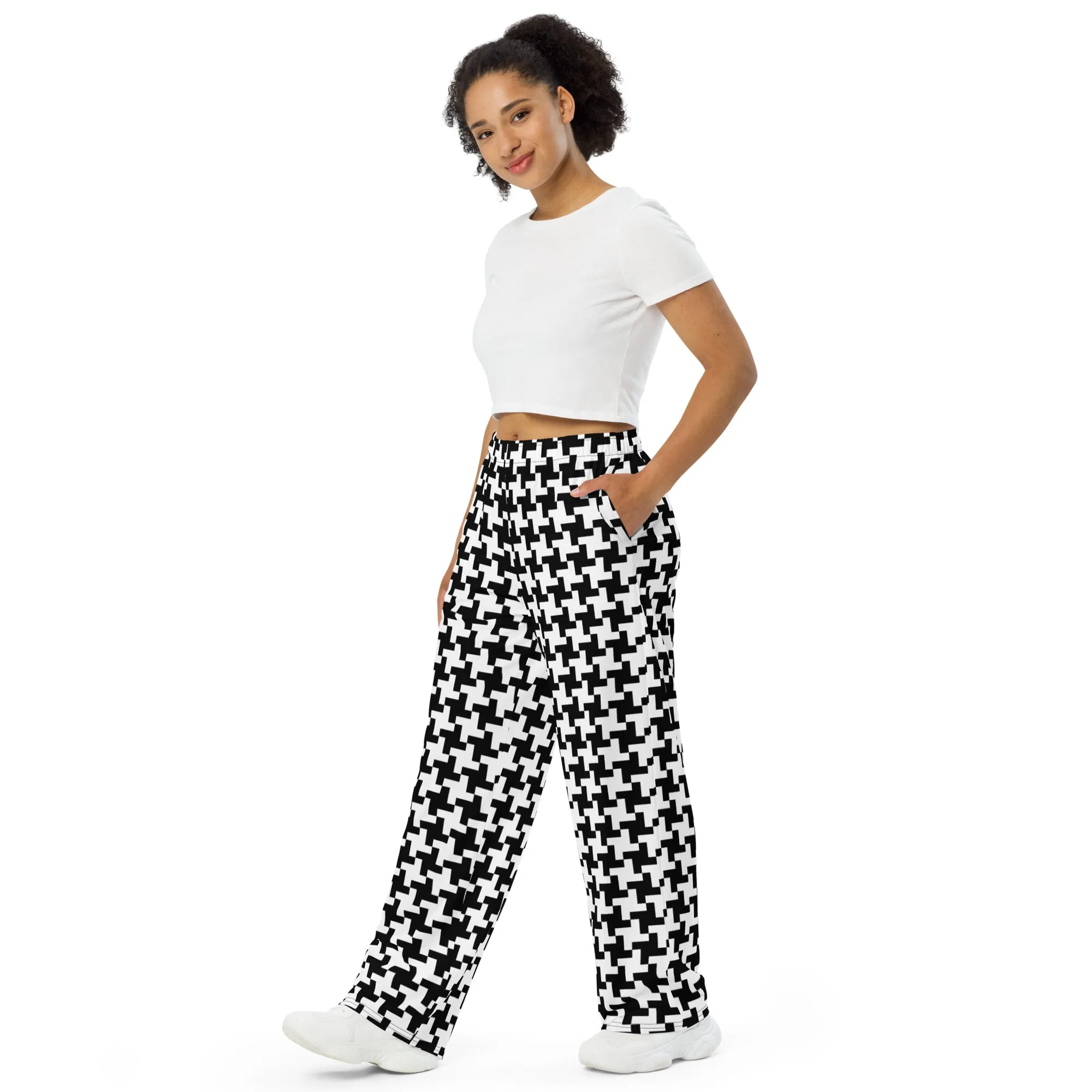 All-over print unisex wide-leg pants