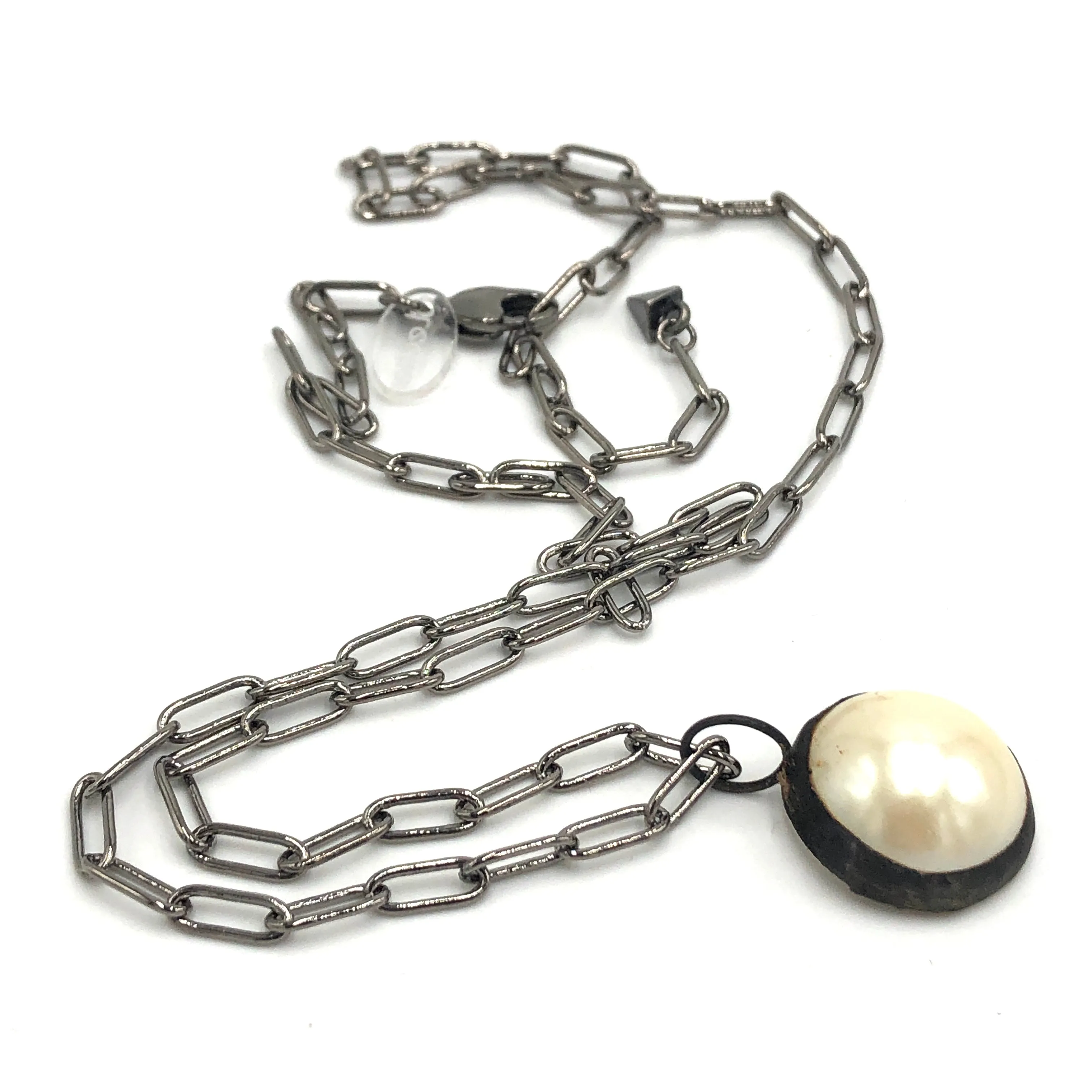 Antique Pearl & Paperclip Layering Necklace