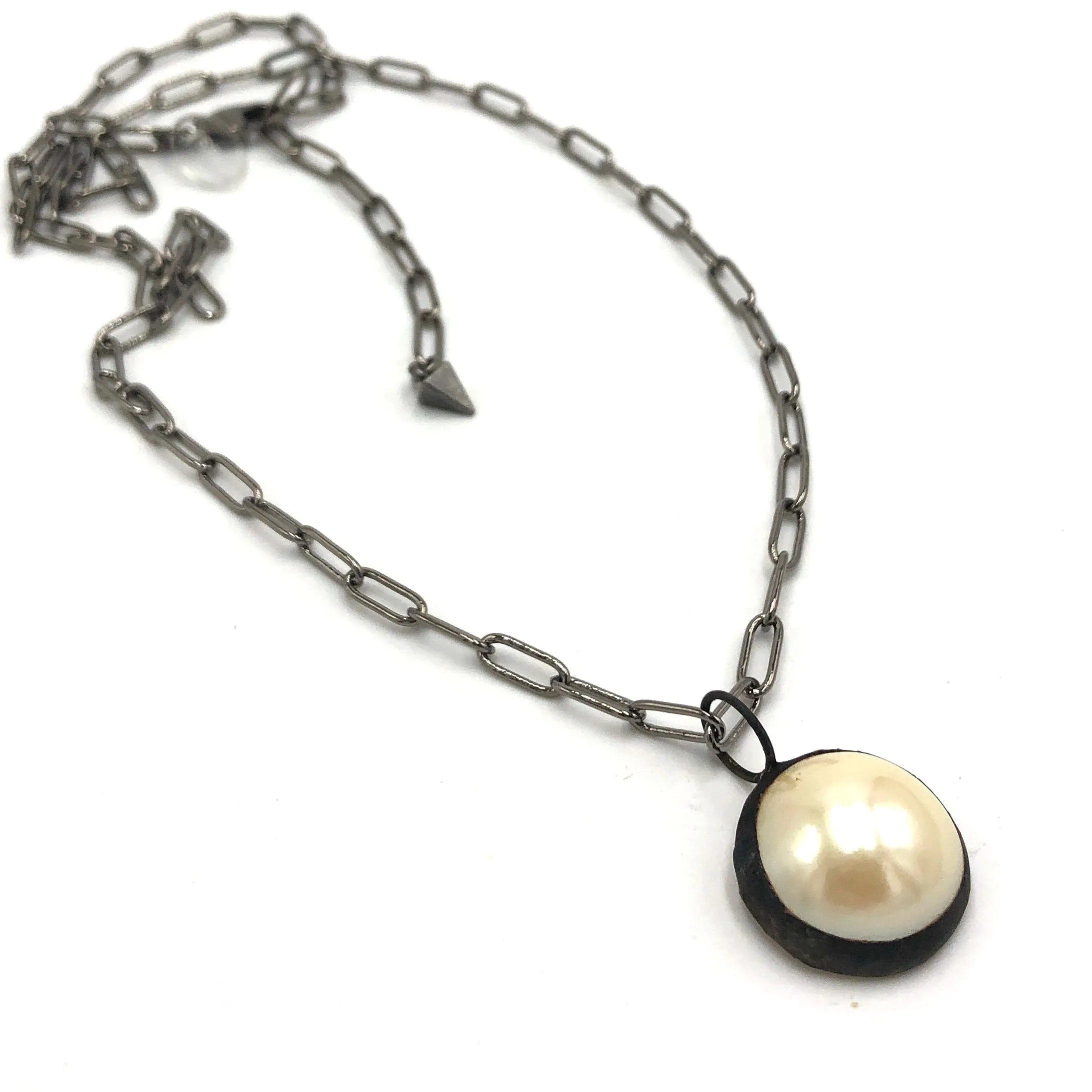 Antique Pearl & Paperclip Layering Necklace