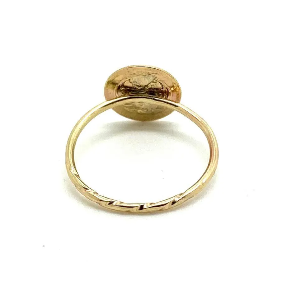 Antique Victorian 9ct Gold Coin Ring