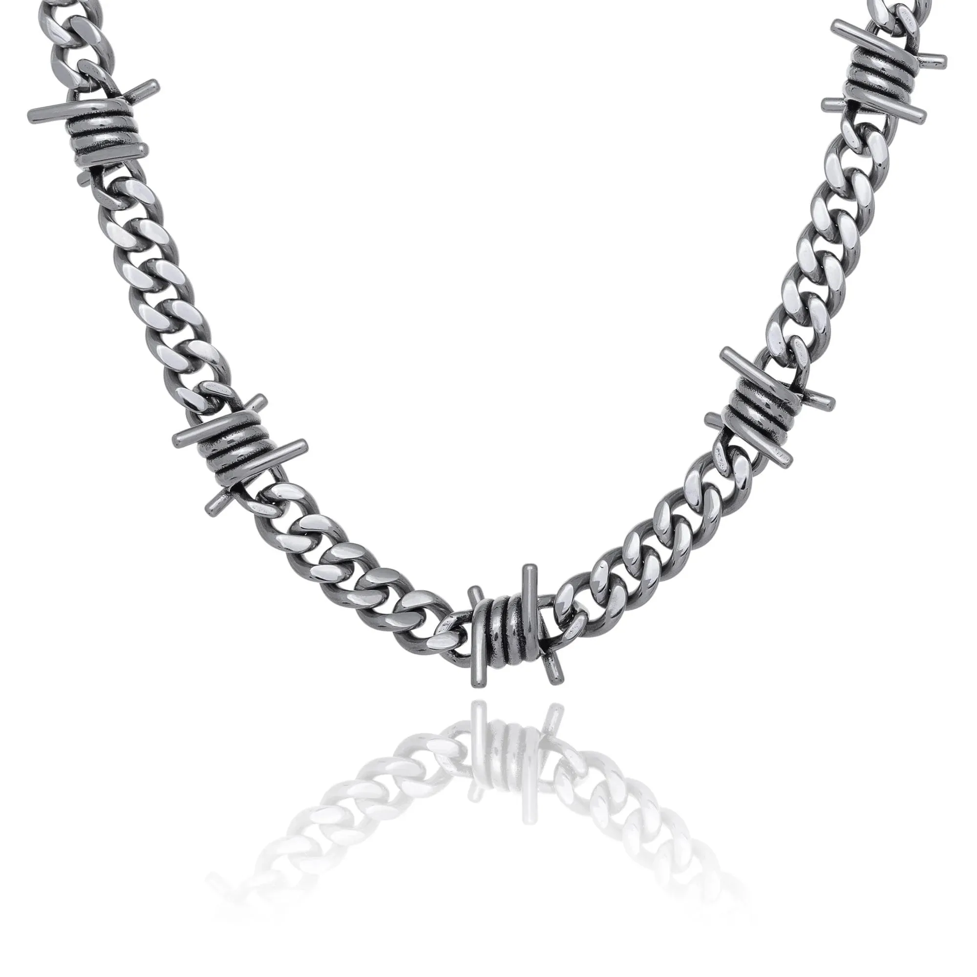 Barbed Wire Cuban Necklace