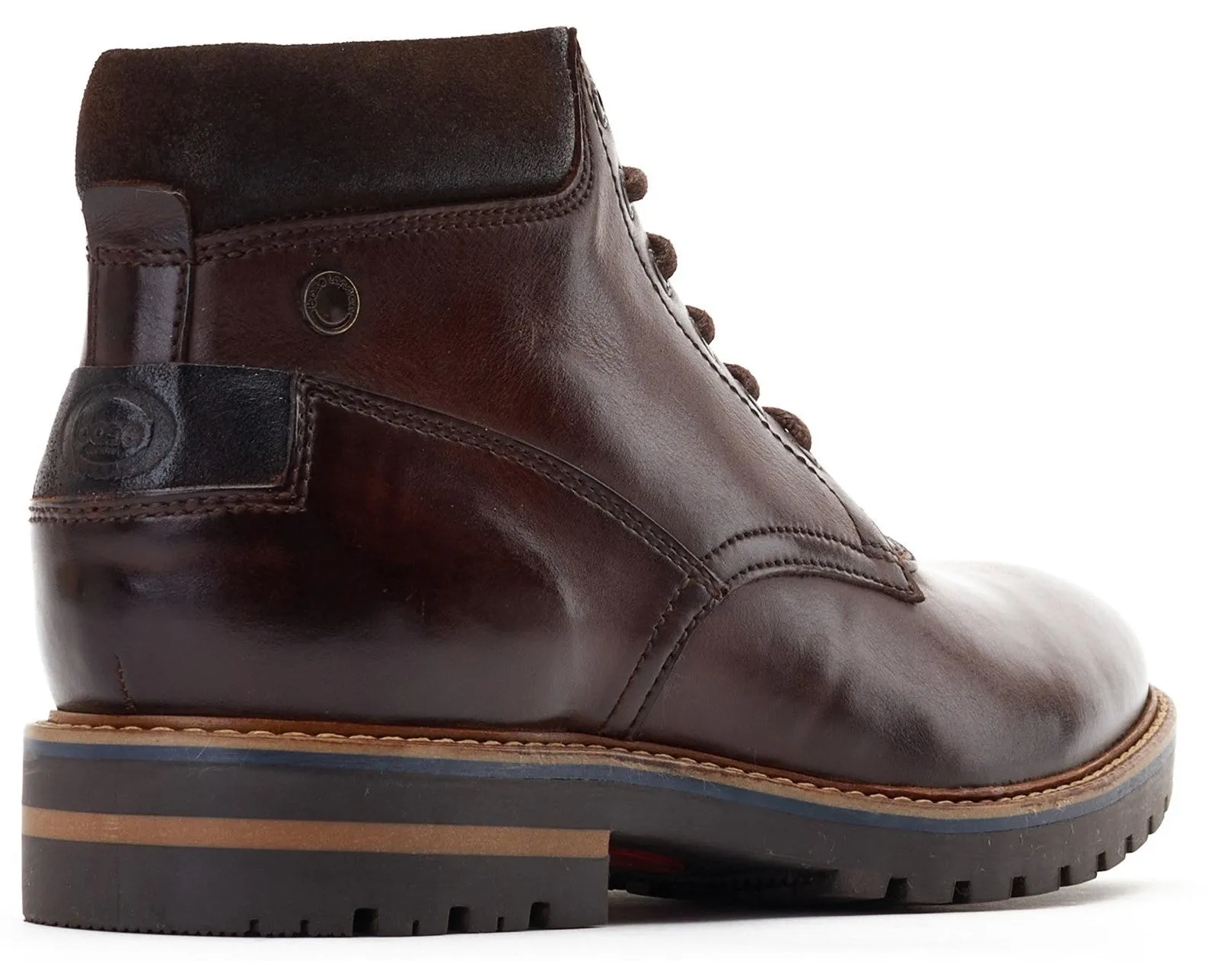 Base London Hawkins Washed Mens Leather Lace Up Boot