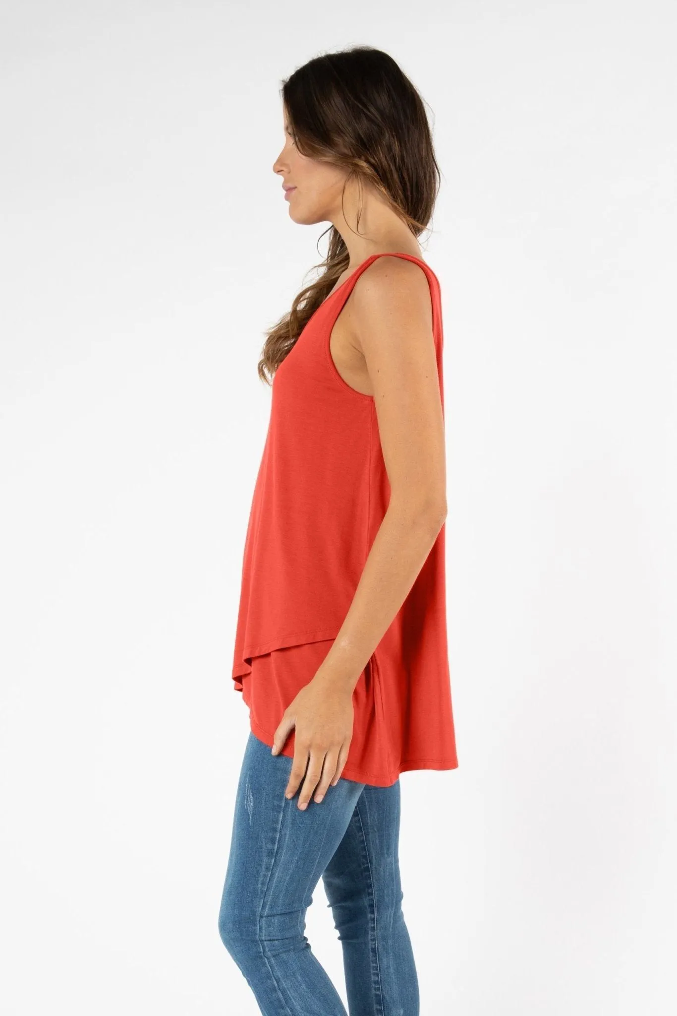 Betty Basics Zorita Tank in Sunset Red