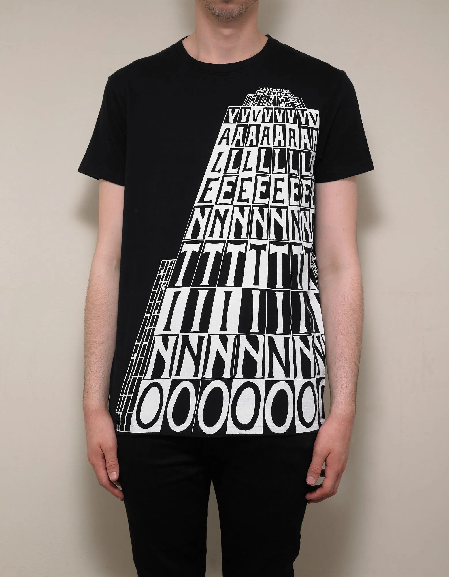 Black Logo Tower Print T-Shirt