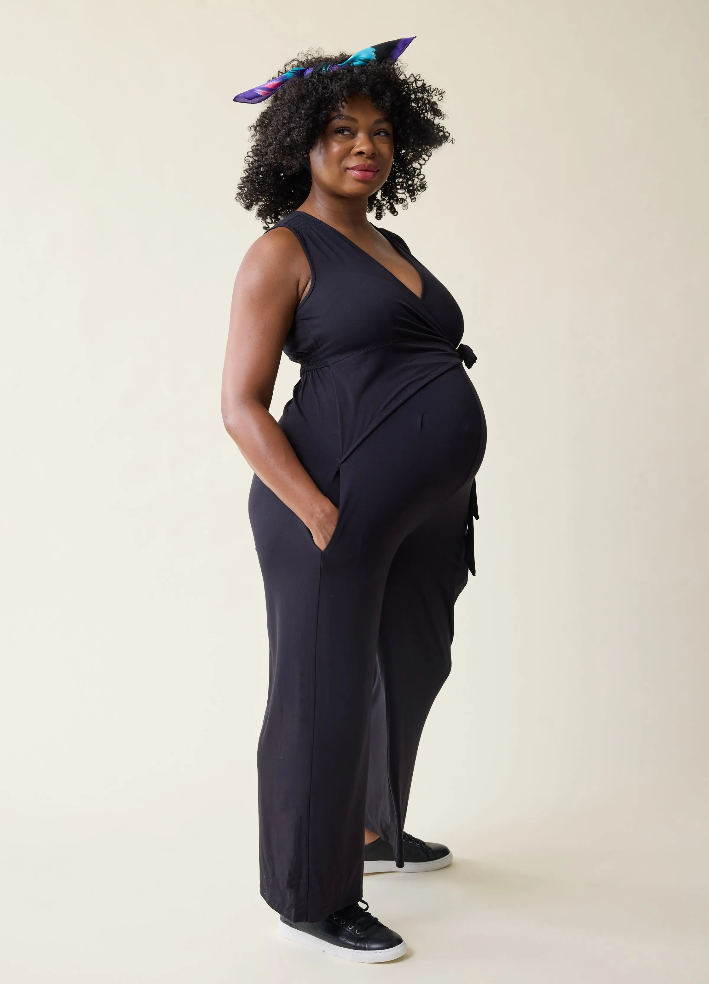 Black Maternity Jumpsuit