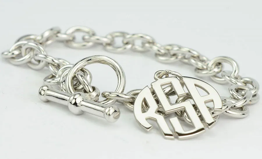 Block Monogram Toggle Bracelet