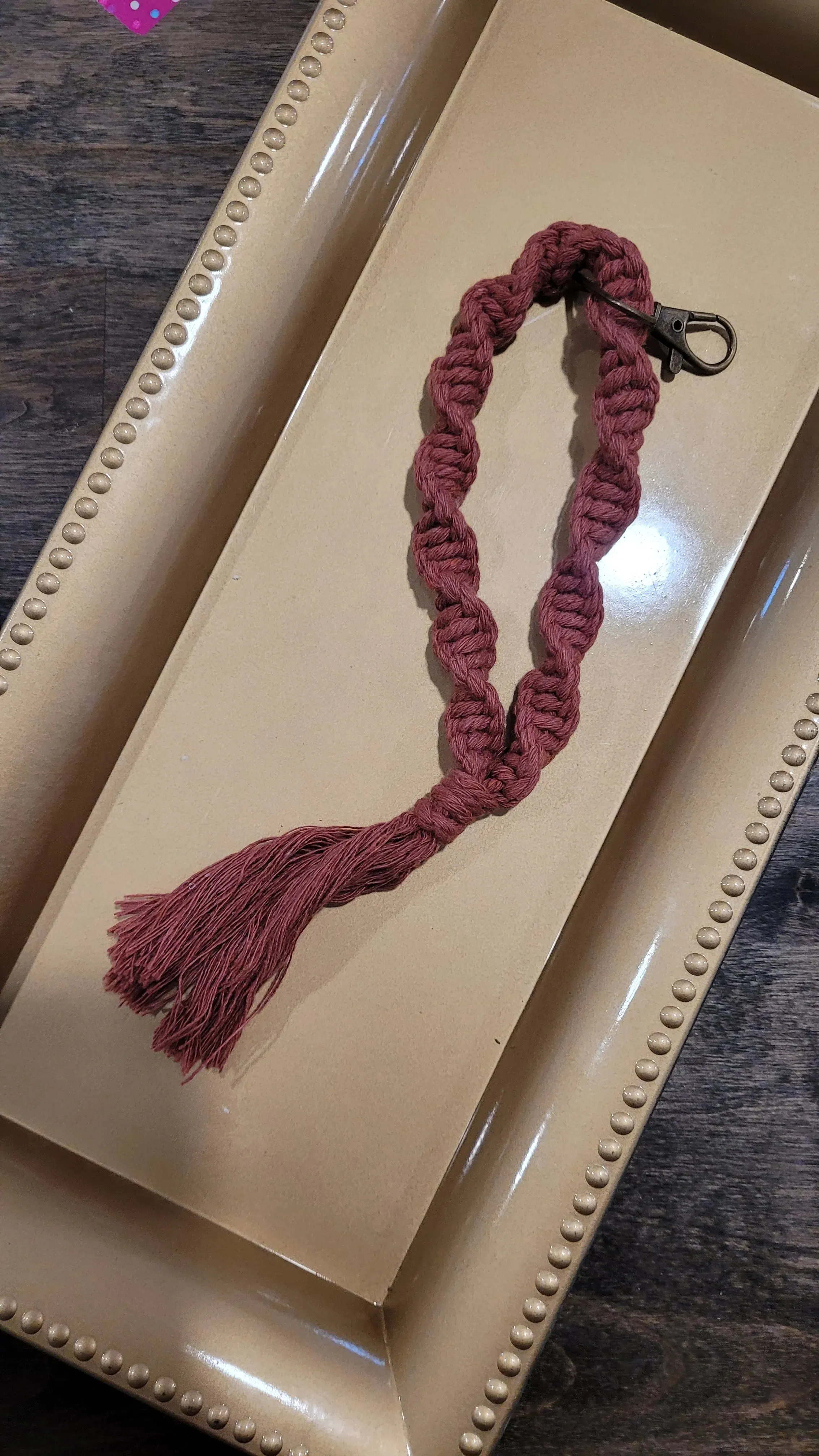 Boho Macrame Wristlet Keychain