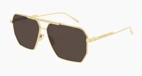 Bottega Veneta Glasses - BV1012S 003 - GOLD AND BROWN