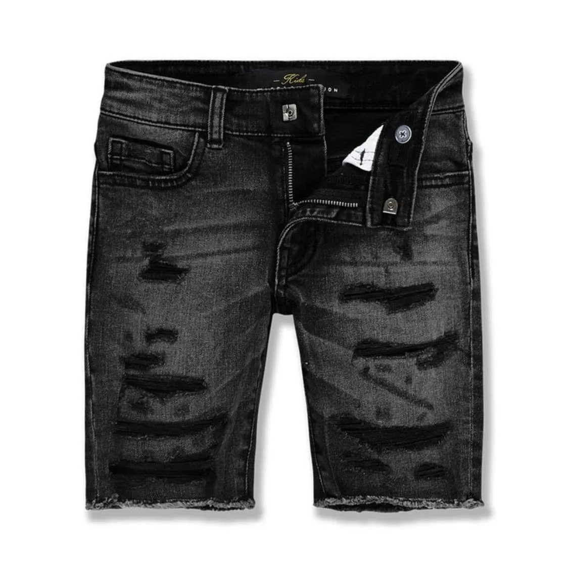 Boys Jordan Craig Abyss Denim Shorts (Black Shadow) J3165SB