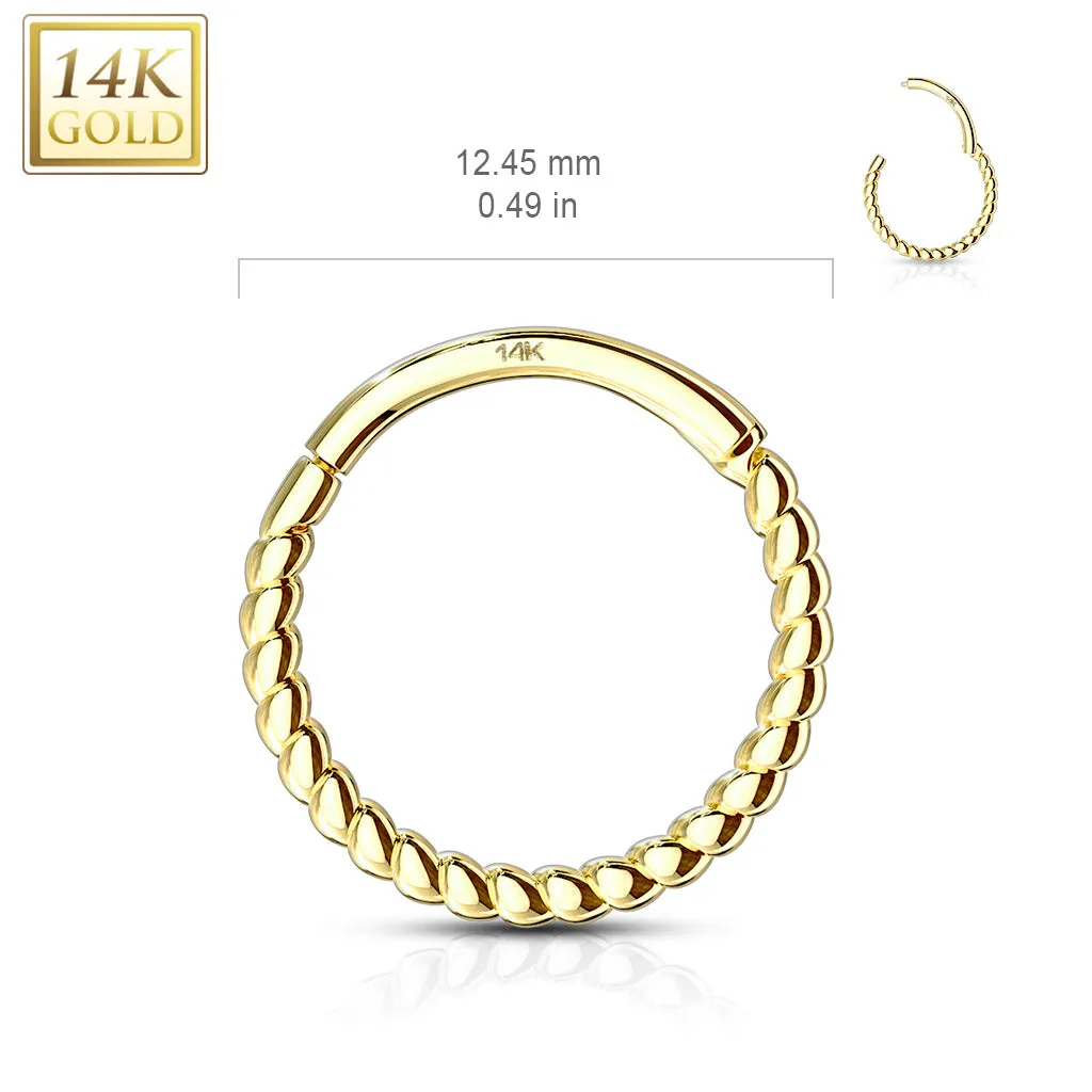 Braided Septum & Earring Body Jewellery in 14K Gold