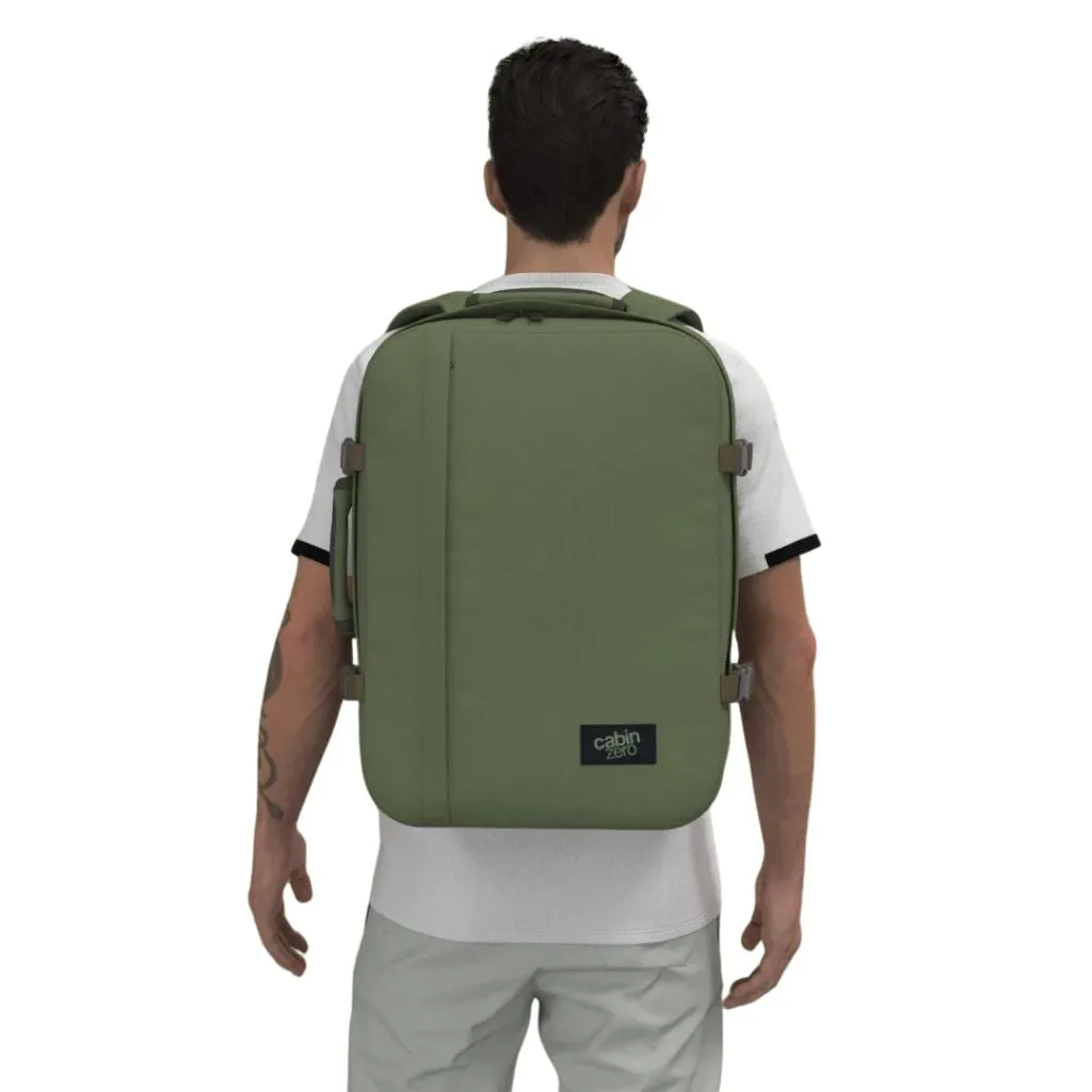 CabinZero Classic 44L Lightweight Carry On Backpack - Georgian Khaki