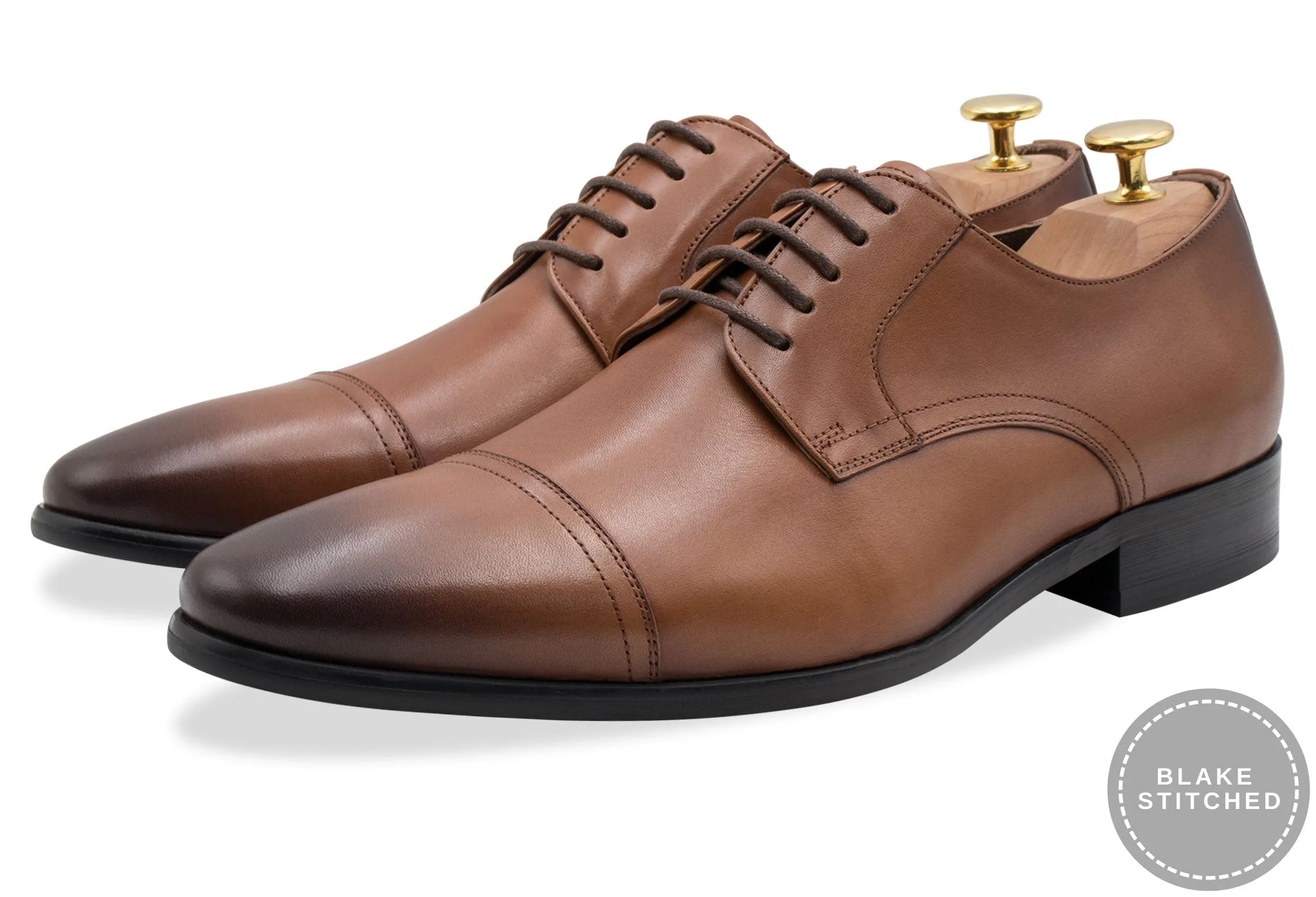 Caleta Blake Stitch Chestnut Derby