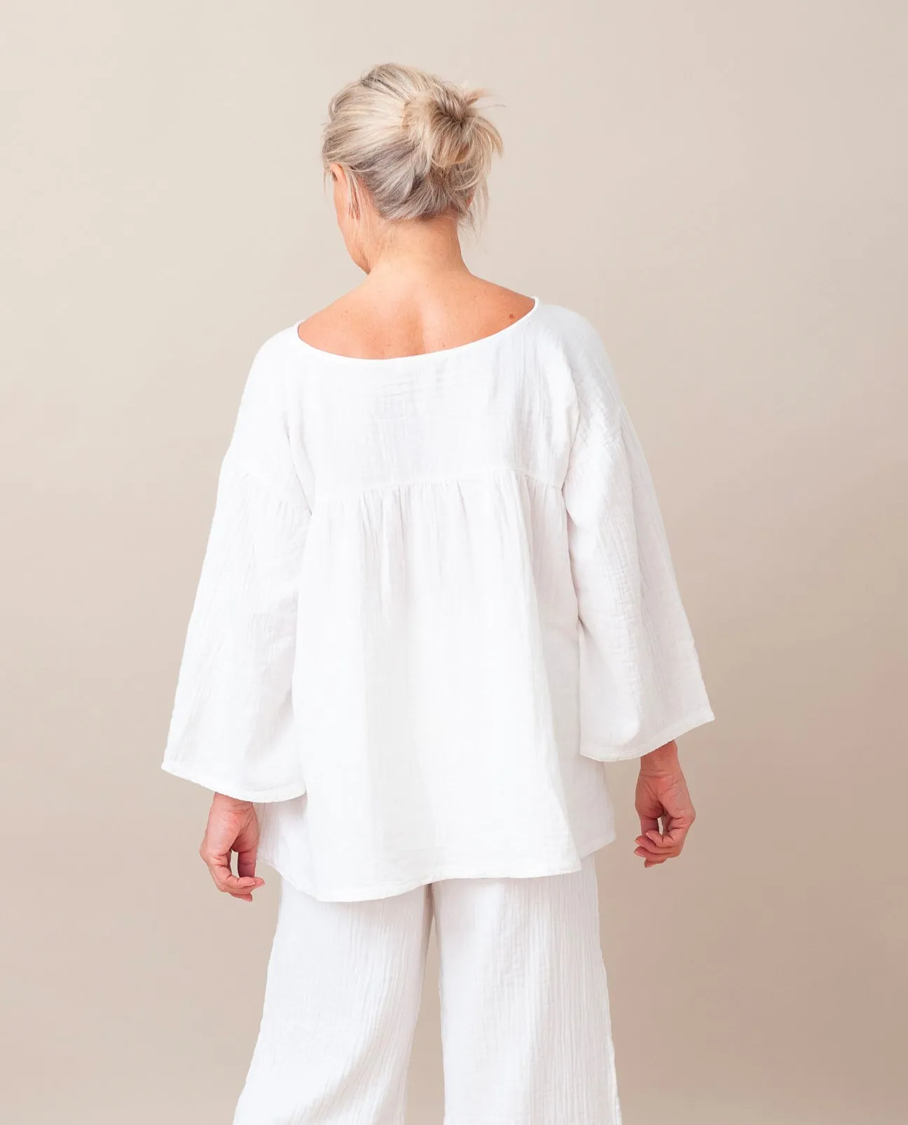 Carlotte Organic Cotton Top In Off White