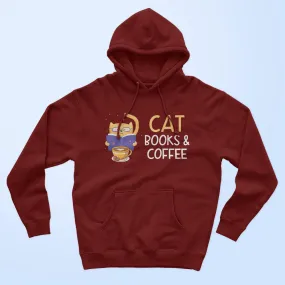 Cat Books & Coffee Unisex Hoodie