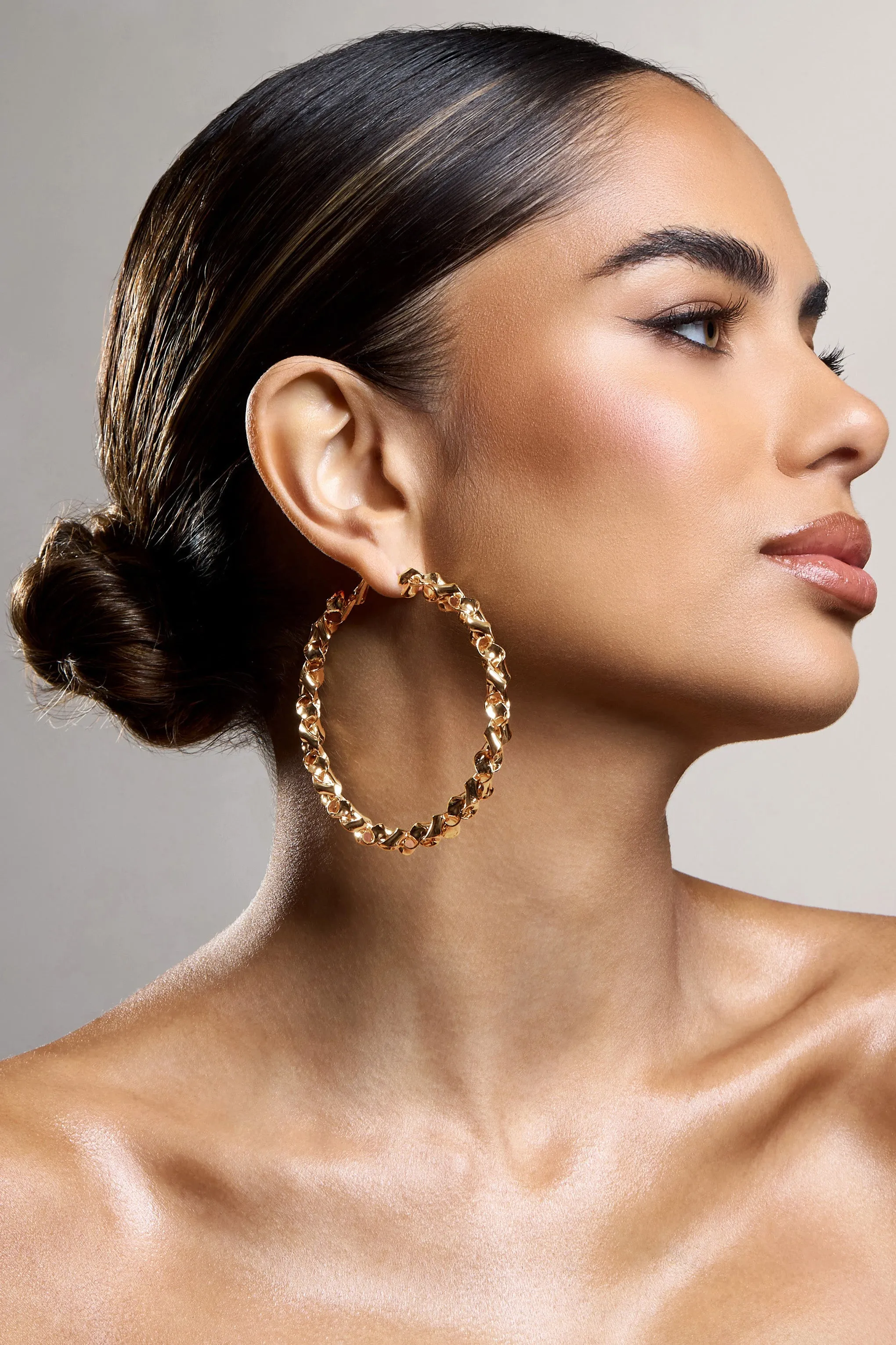 Cecilia | Gold Twisted Hoop Earrings