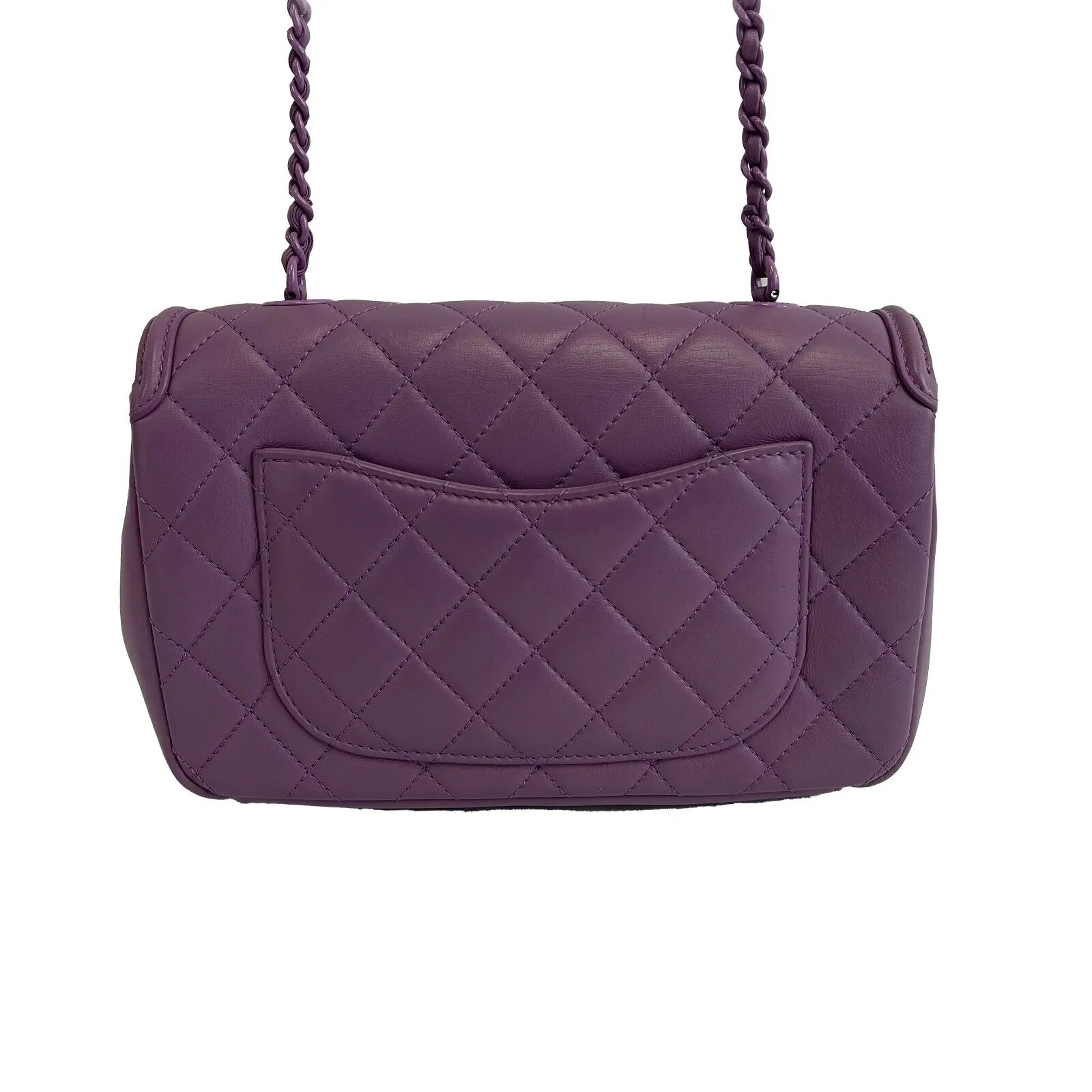 CHANEL - S/S 2021 CC Classic Flap Quilted Purple Crossbody