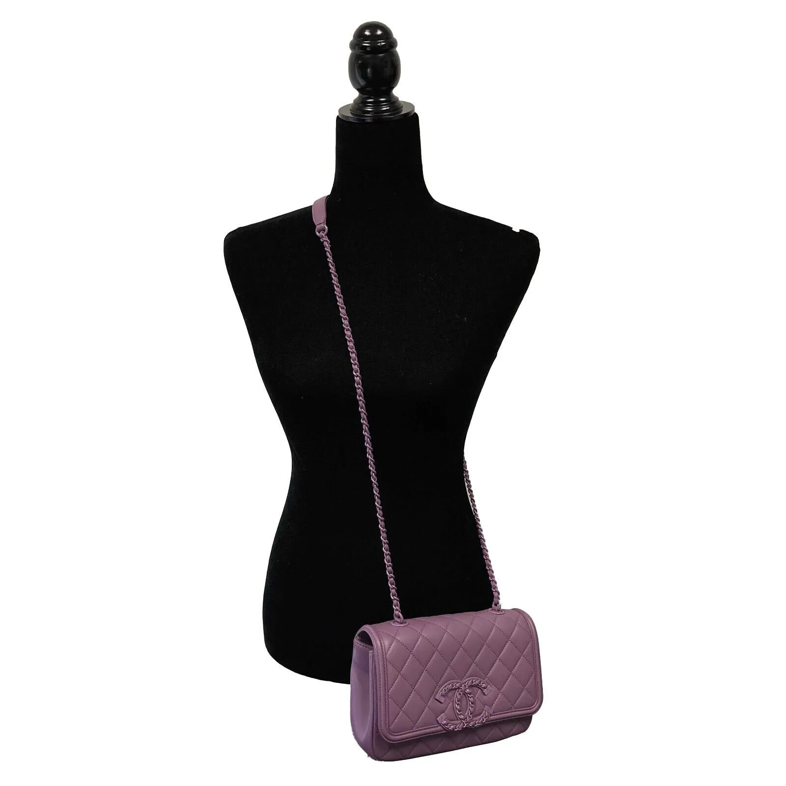 CHANEL - S/S 2021 CC Classic Flap Quilted Purple Crossbody