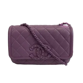 CHANEL - S/S 2021 CC Classic Flap Quilted Purple Crossbody