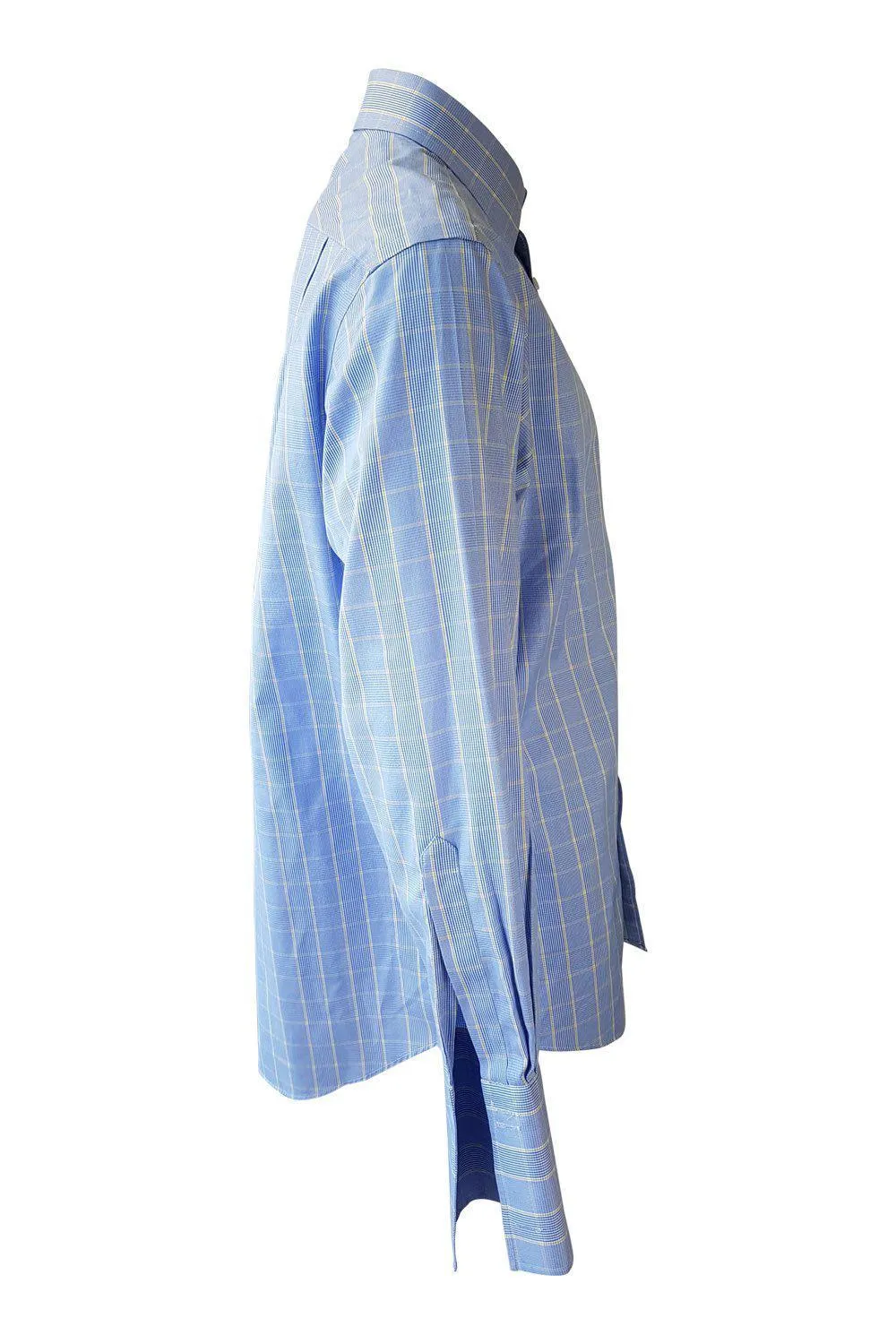 CHARLES TYRWHITT Blue and Yellow Checked Cotton Shirt (42/89)